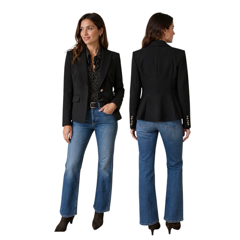 Veronica Beard Danielle Dickey Jacket Black NWT Structured Peplum Blazer Sz 2